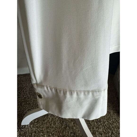 Karl Lagerfield Mixed Material Button Up Blouse Pleated Front Womens Size Small - Picture 3 of 9